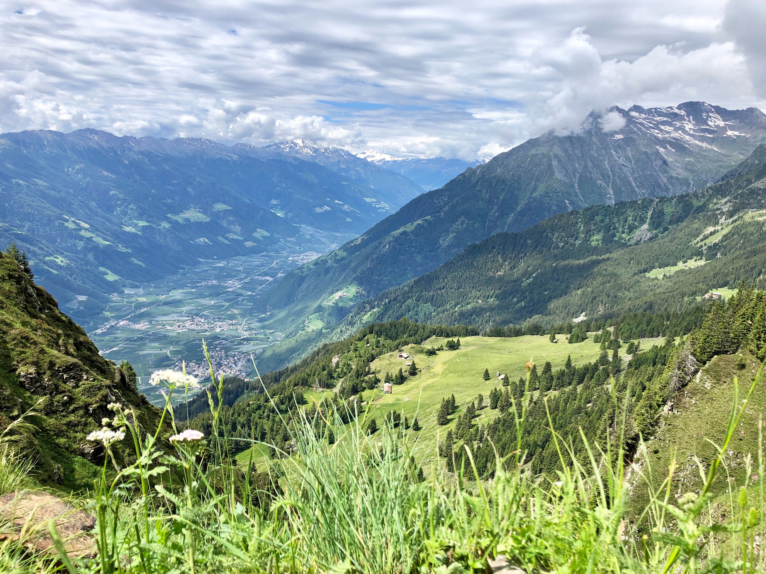 Looking down at the beautiful valley in South Tyrol