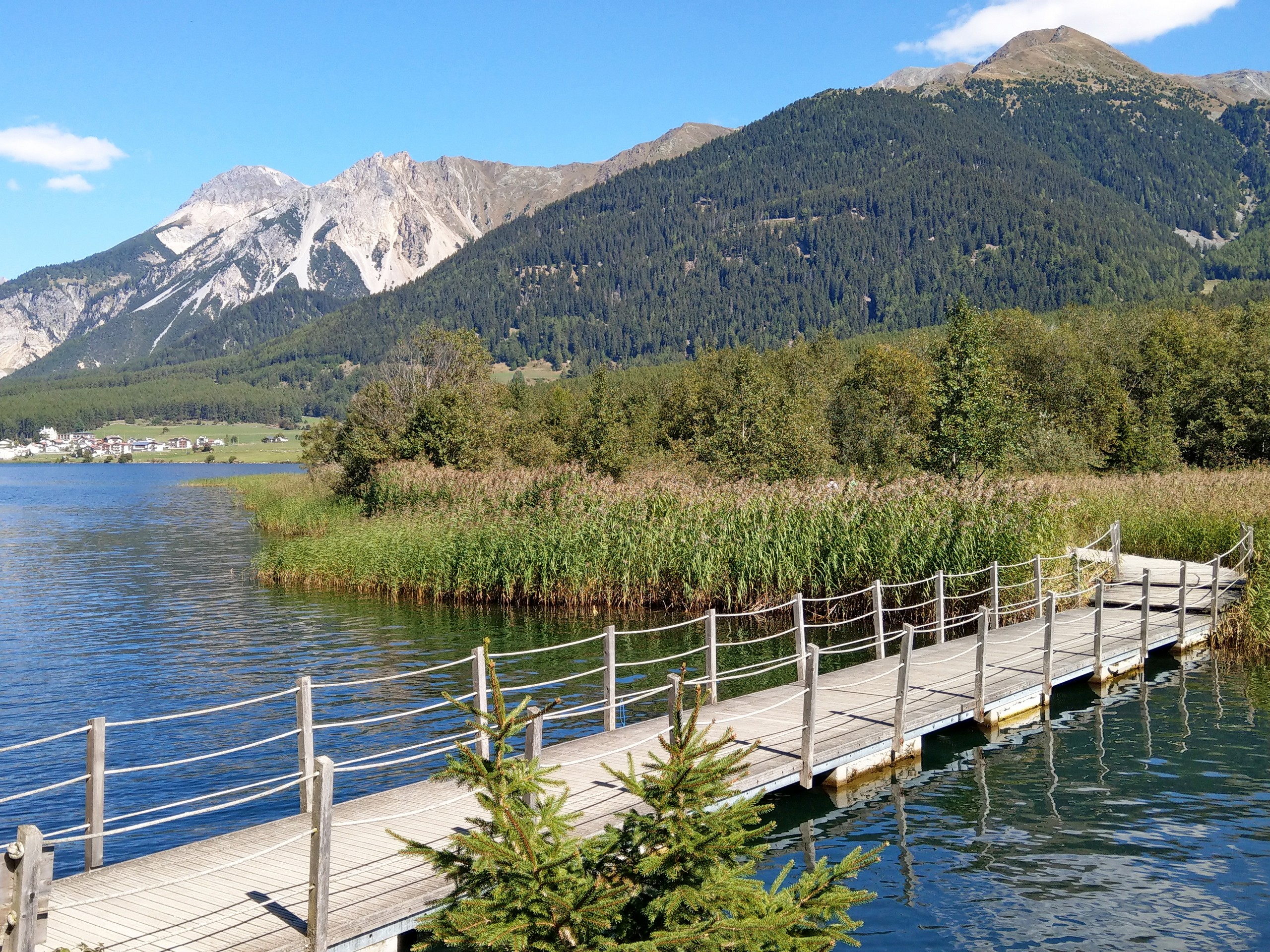 Small pier over the lake in Austria