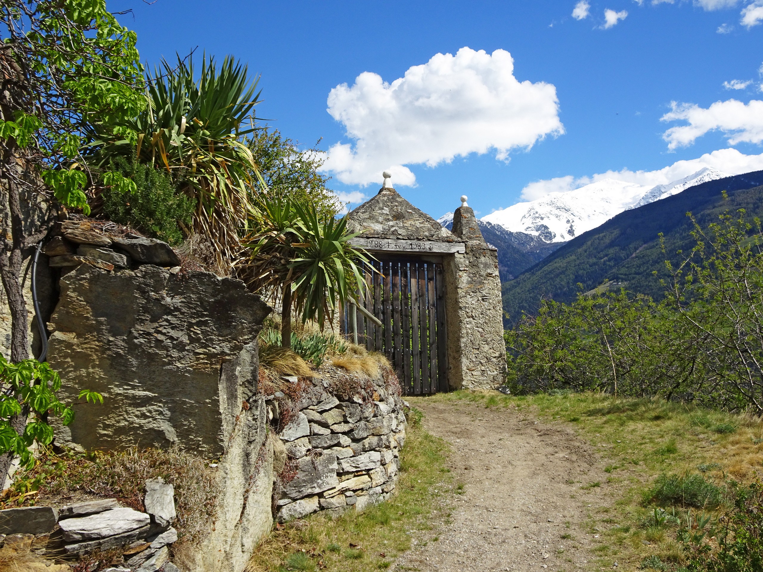 Beautiful architecture seen while walking the mountain trails of Vinschgau