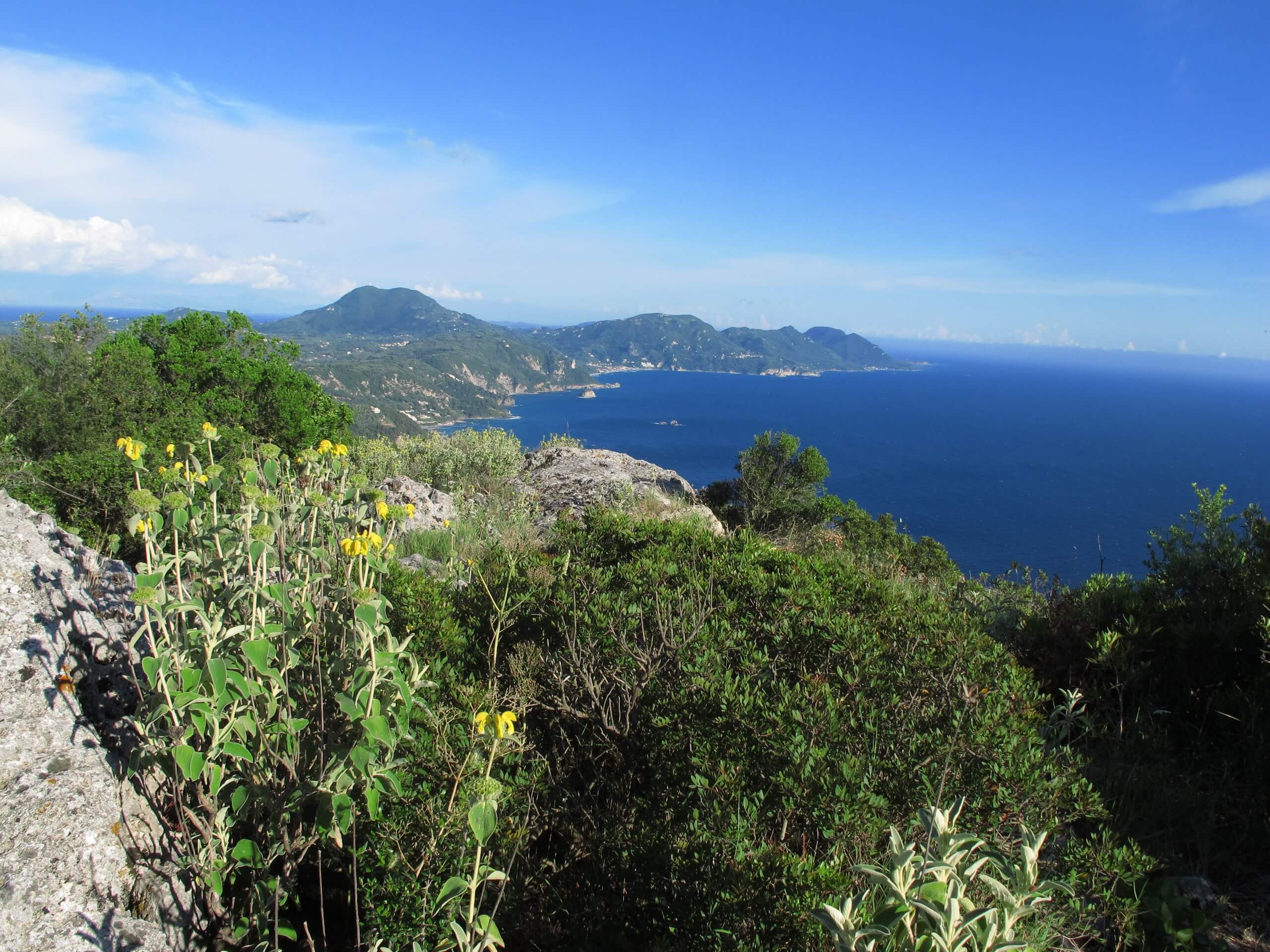 Côte Ouest de Corfou vue depuis le mont Agios Georgios