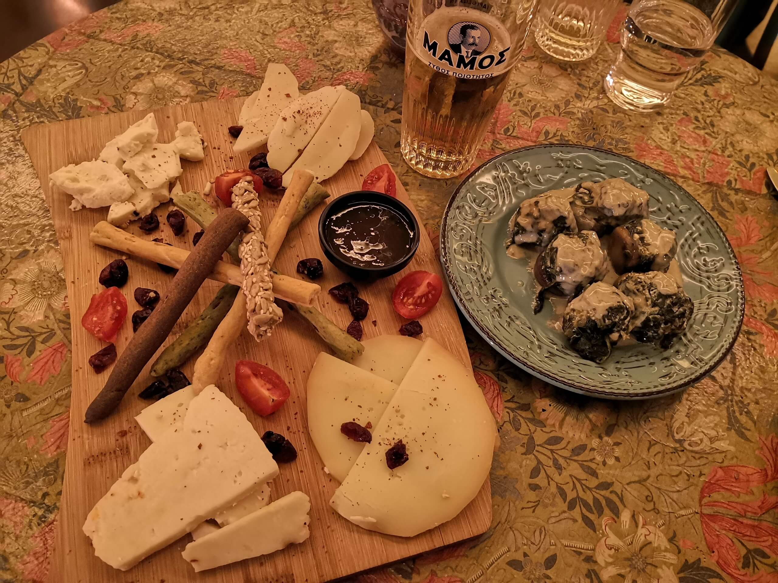 traditional greek cheese plate