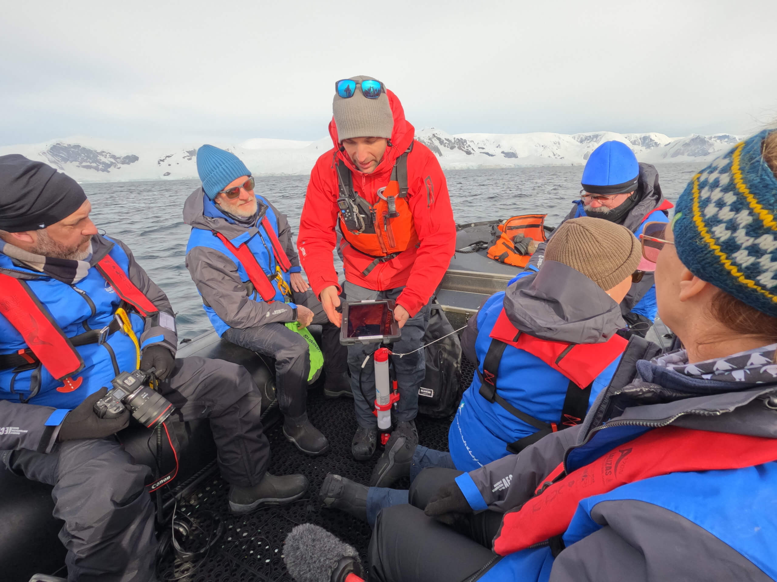 Citizen Science in a Zodiac, Antarctica