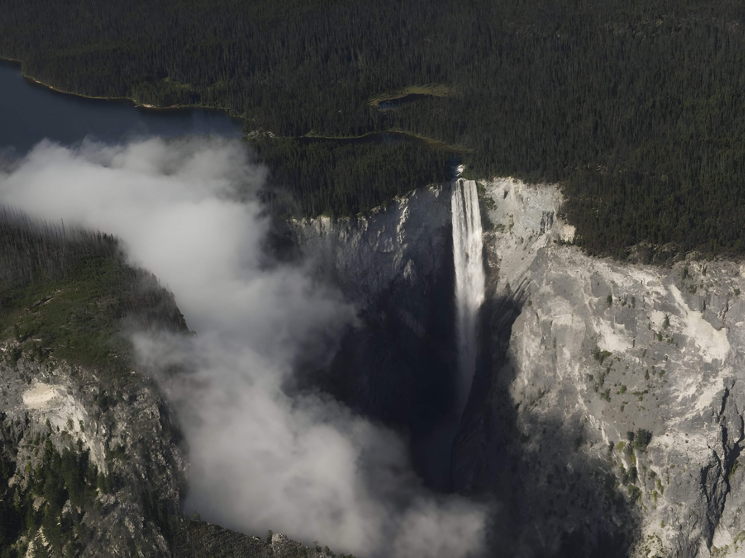 Hunlen Falls from the air