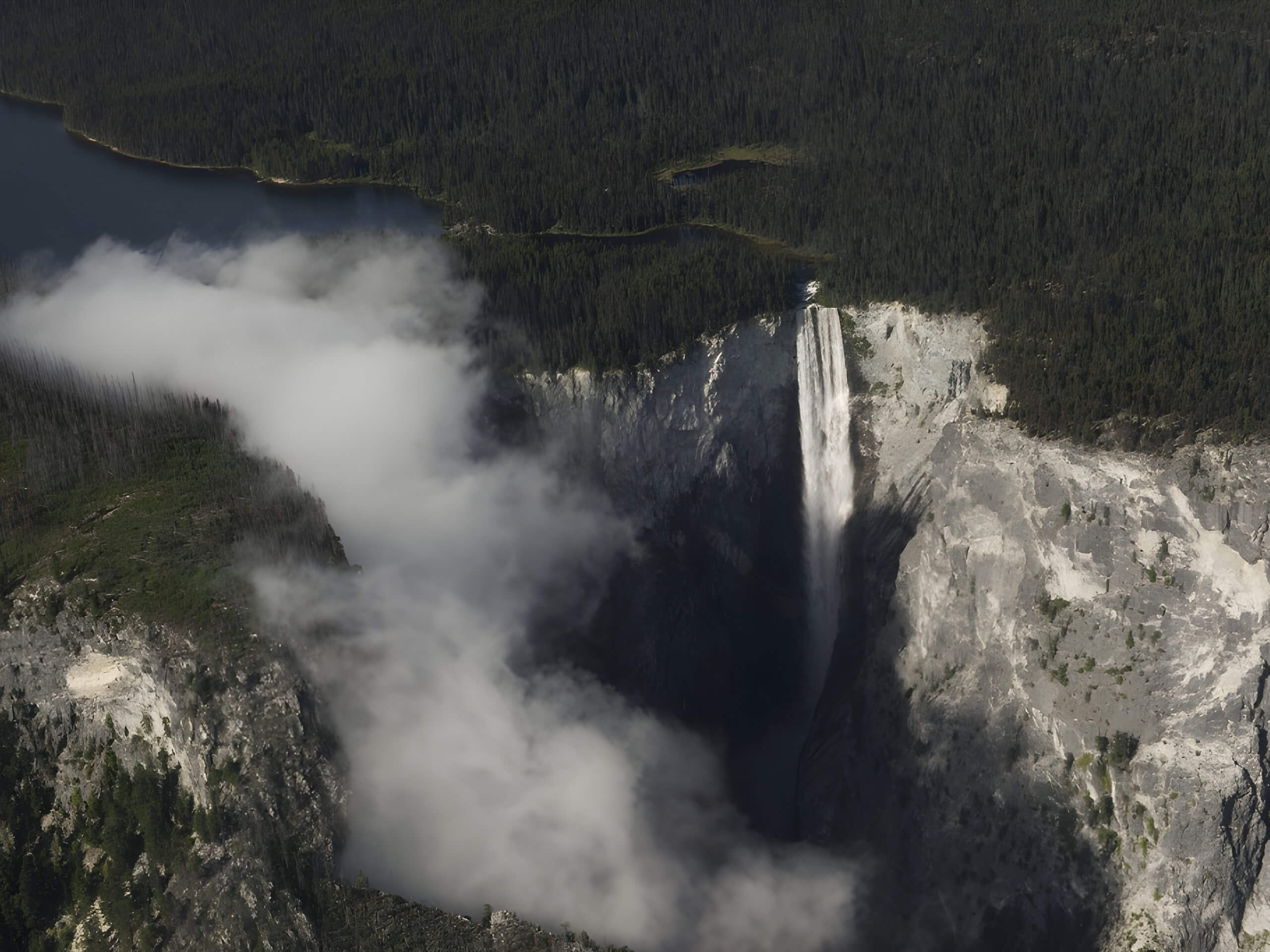 Hunlen Falls from the air