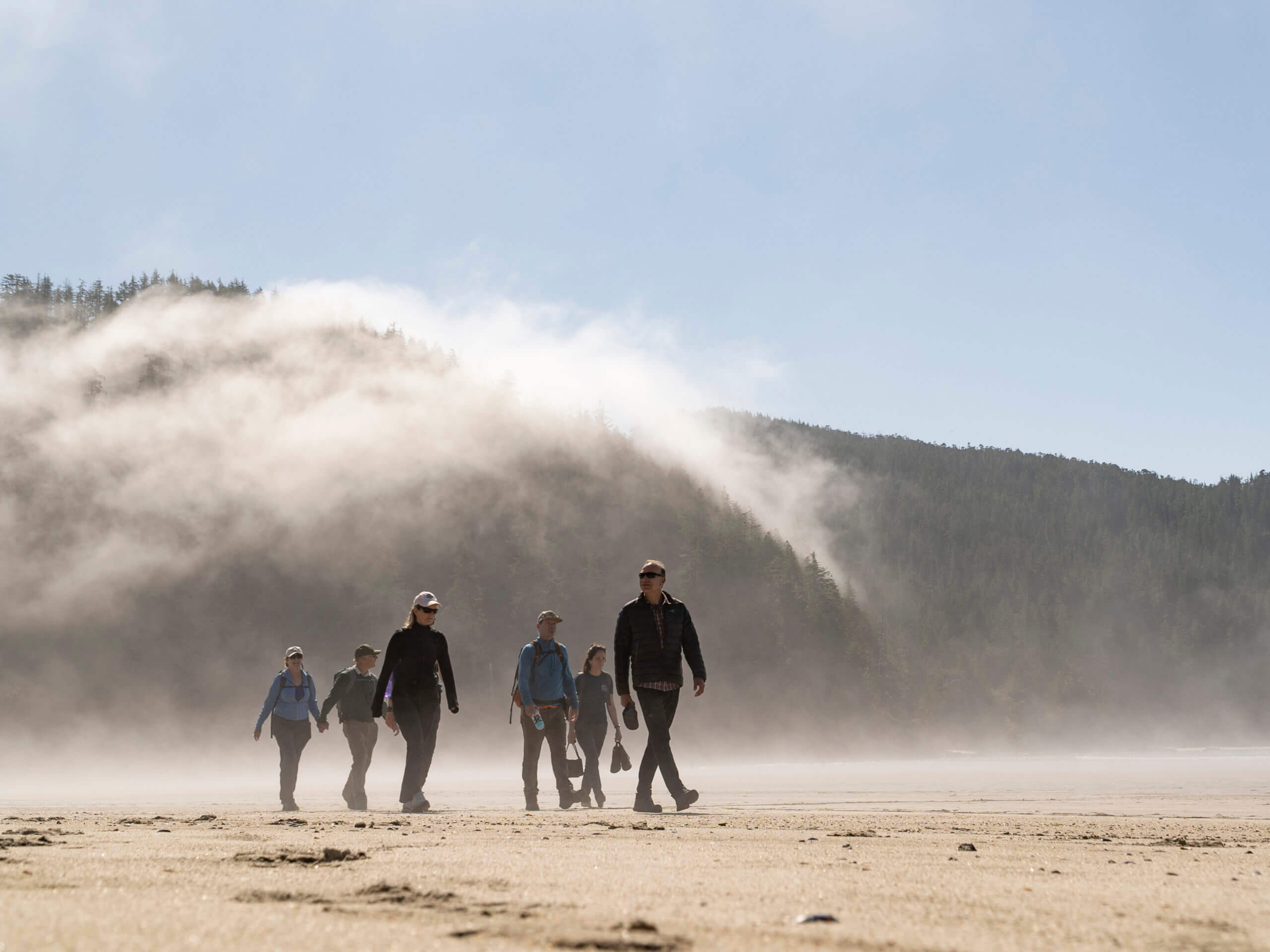 San Josef Bay walking on the beach