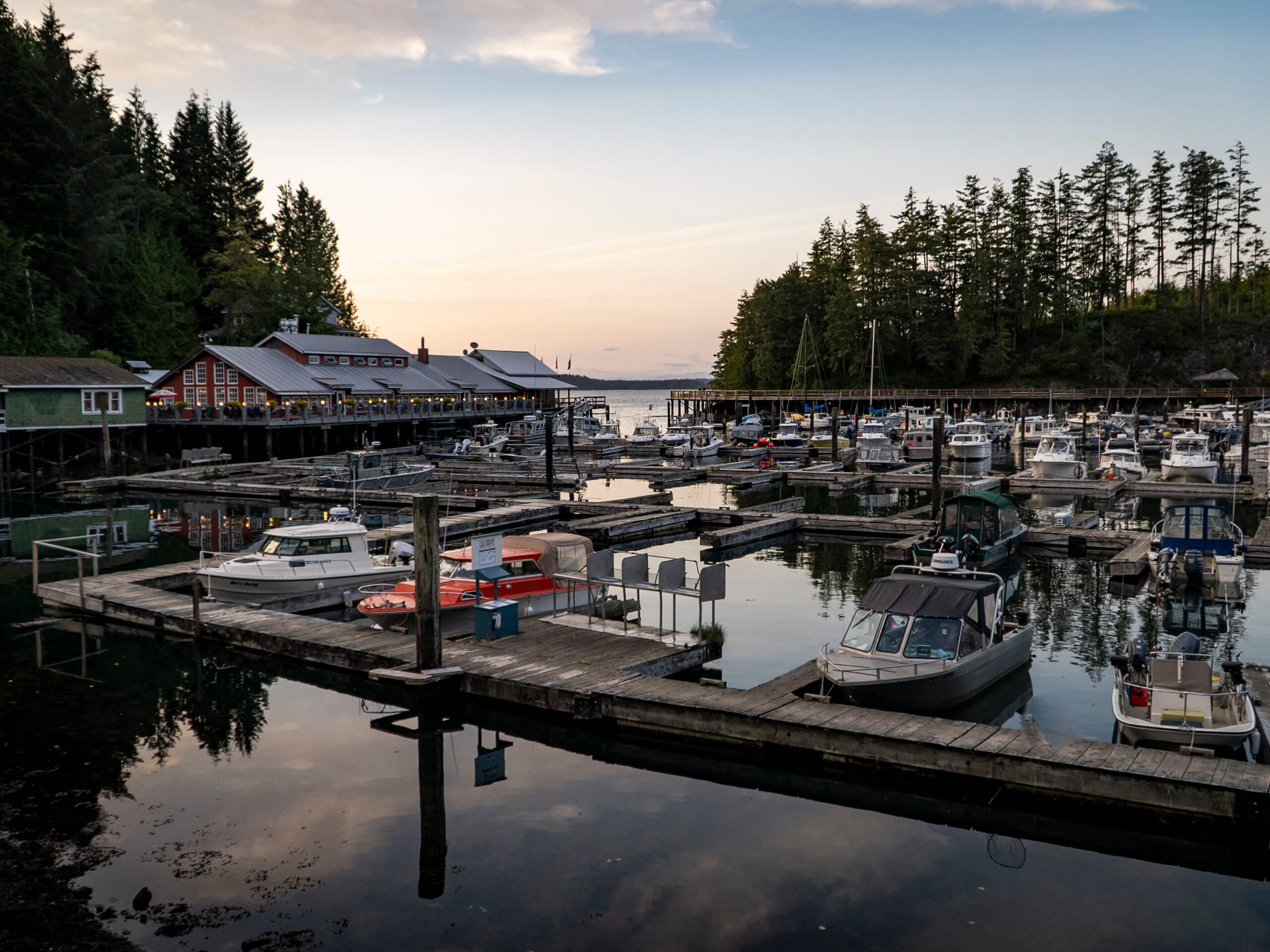 Telegraph Cove at sunset